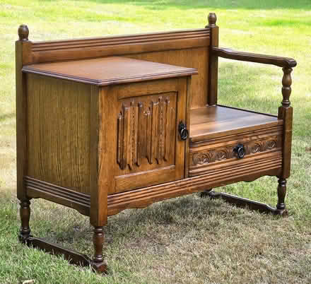 Photo of free Dark Wood Telephone Table Seat (Llandderfel LL23) #2