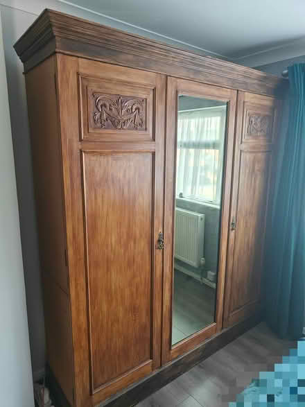 Photo of free 3 door vintage solid wood wardrobe (RM16 4QT) #1