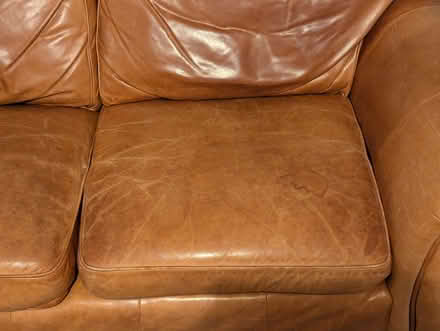 Photo of free Next tan leather 2 seater sofa (Wandsworth SW18) #2