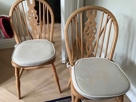 Photo of free Pine table and 2 wheel back chairs (Putney SW15) #3