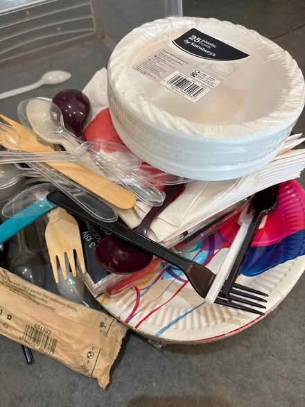 Photo of free Paper plates, plastic bowls, cutlery (Greaves LA1) #1