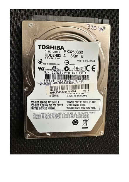 Photo of free Laptop Hard Drive - 320 GB (Canford Heath BH17) #1