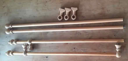 Photo of free 2 curtain poles - wooden with fixings (Sheet GU31) #1