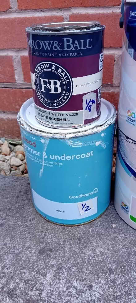 Photo of free Partly filled Paint tins (Benhall GL51) #2