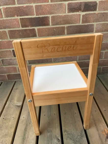 Photo of free IKEA kids’ wooden table and chair (Bishop’s Stortford) #2