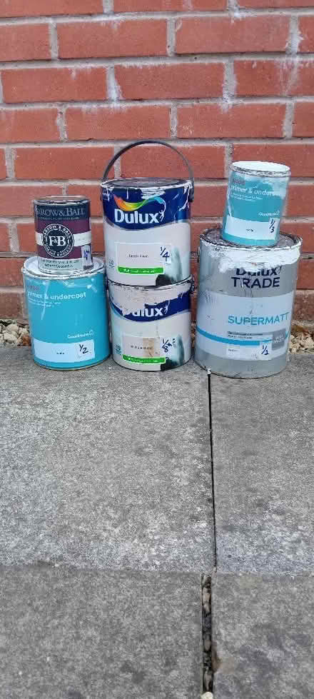Photo of free Partly filled Paint tins (Benhall GL51) #1
