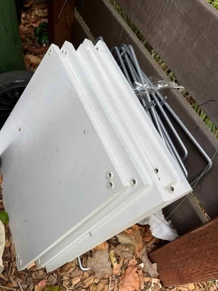 Photo of free White shelf with metal connections (15 G Street, San Rafael) #1