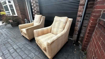 Photo of free Two solid oak frame Laura Ashley chairs cost £4700 (Newall Green M23) #2