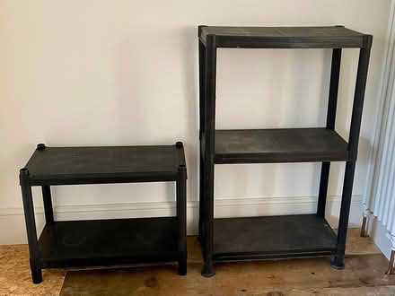 Photo of free 2 tier & 3 tier plastic shelf units (CO7 Wivenhoe) #1