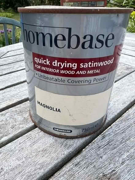 Photo of free Nearly full tin of magnolia satinwood paint (Northway OX3) #1