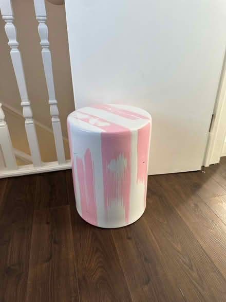 Photo of free Pink and white stool (Finchley) #1