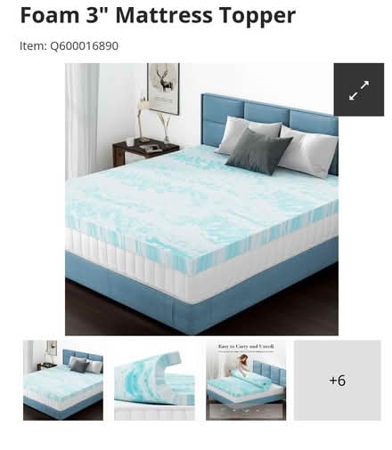 Photo of free Queen 3" gel foam mattress topper (Hinesburg) #1