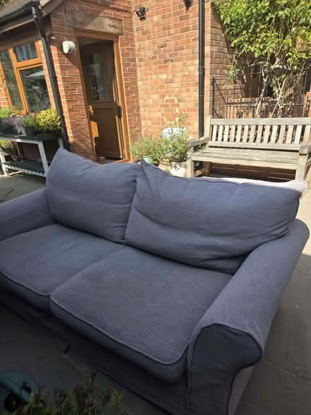 Photo of free Grey loose cover sofa and chair (Baschurch SY4) #3