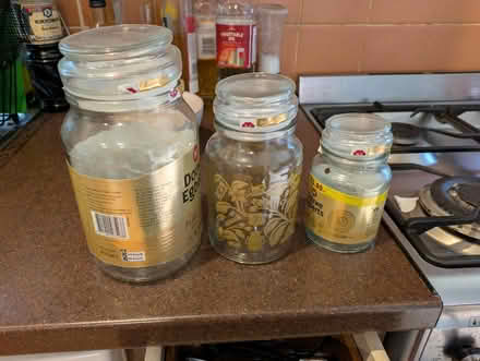 Photo of free Douwe Egbert glass jars (Stalybridge SK15) #1