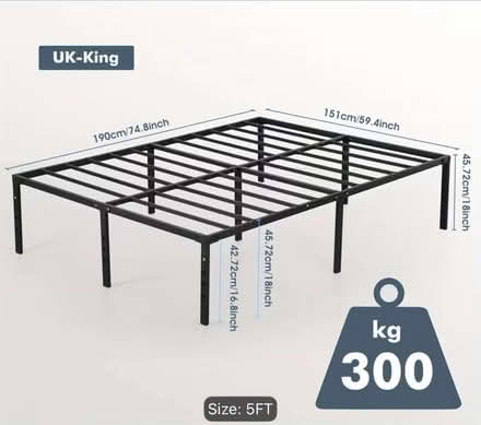 Photo of free King size metal bed, mattress & brown leatehr headboard (Orrell Mount L30) #1