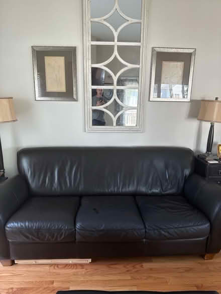 Photo of free Dark brown leather Natuzzi couch (Red Rock, Leesburg, VA 20176) #4