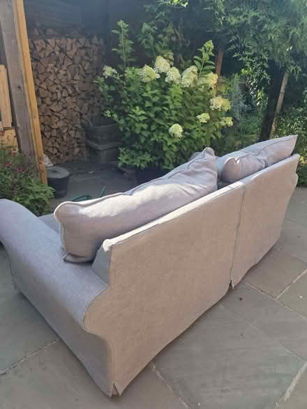 Photo of free Grey loose cover sofa and chair (Baschurch SY4) #2