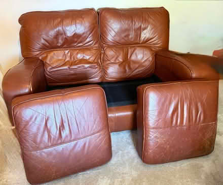 Photo of free Rust-brown 2-seater sofa (Nantwich CW5) #2