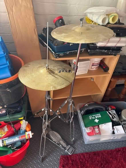 Photo of free 14 inch high hat with stand and 14inch crash with stand (Sandylands LA3) #1