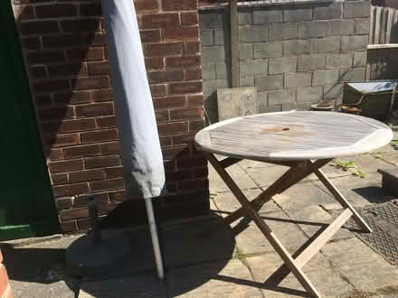 Photo of free Garden table, parasol and base (Allerton L18) #1