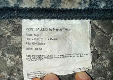 Photo of free 30” x 45” Rug w rubber backing (1075 Valencia Avenue) #2