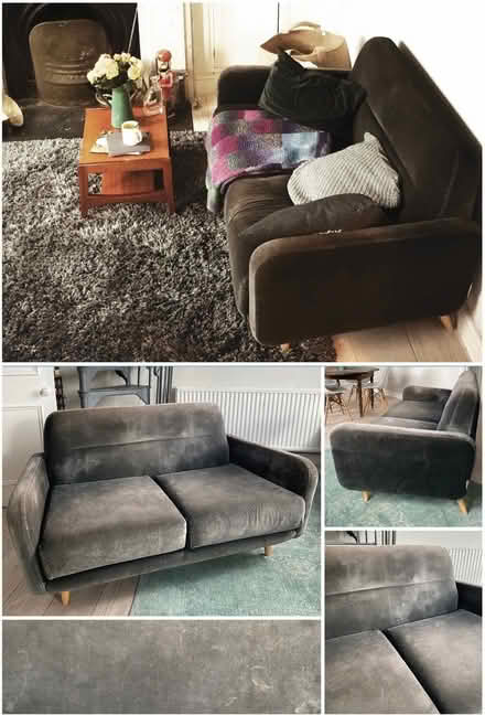 Photo of free Velvet 2 seater sofa (Finsbury Park N4) #1