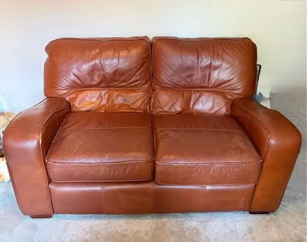 Photo of free Rust-brown 2-seater sofa (Nantwich CW5) #1