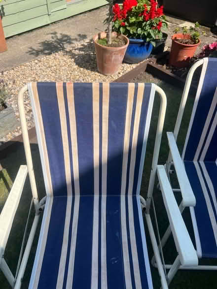 Photo of free Two blue and white vintage camping chairs (Wolsingham DL13) #3