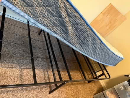 Photo of free Twin mattress and metal bed frame (Woodburn, OR) #1