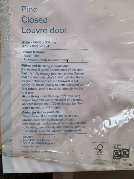 Photo of free Pine closed Louvre door (Bewdley DY12) #2