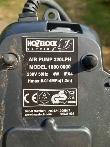 Photo of free Hozelock air pump (Letchworth near Standalone SG6) #1