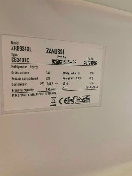 Photo of free Large Zanussi fridge freezer (Liverpool L18) #4