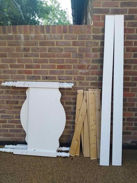 Photo of free Single White Wooden Frame+Mattress (Marlow SL7) #1