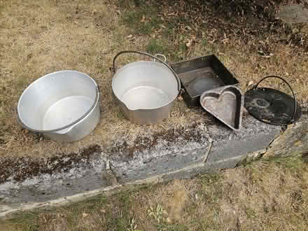 Photo of free Preserving Pans x2, baking trays x2 and Griddle Plate (Cashes Green GL6) #1