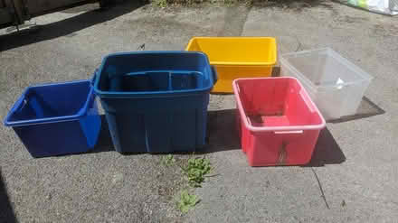 Photo of free Five strong plastic crates (Bamford S33) #1