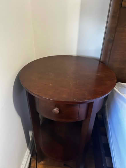 Photo of free Two Circular Bedside Tables (Forest Hills) #2