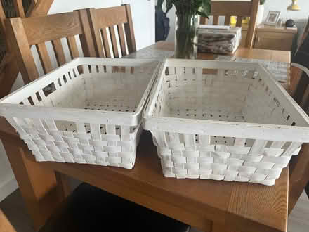 Photo of free Two white IKEA storage baskets (Bowerham LA1) #1