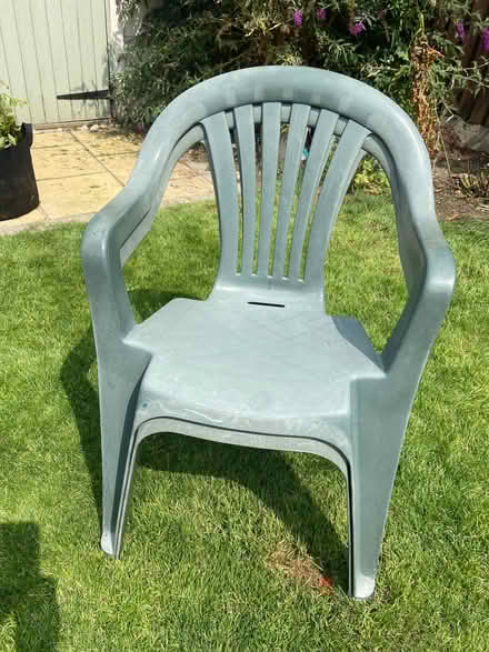 Photo of free 2 Green plastic garden chairs (Milton PO3) #3