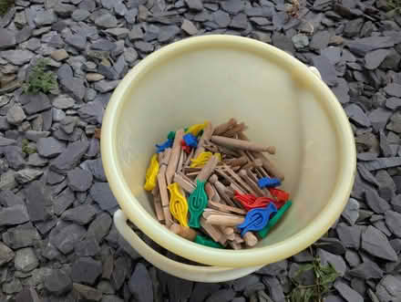 Photo of free Mix clothes pegs and bucket (Allerton BD15) #1