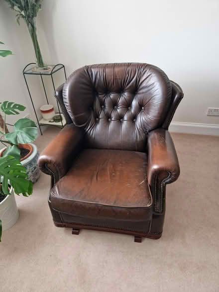 Photo of free Three piece leather suite (Juniper Green, EH14) #3