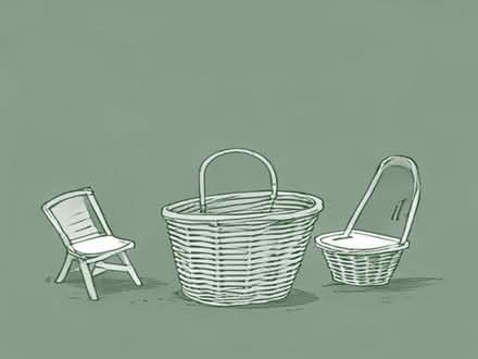 Photo of Wicker baskets, little chairs, wooden cratea (Refail SY21) #1