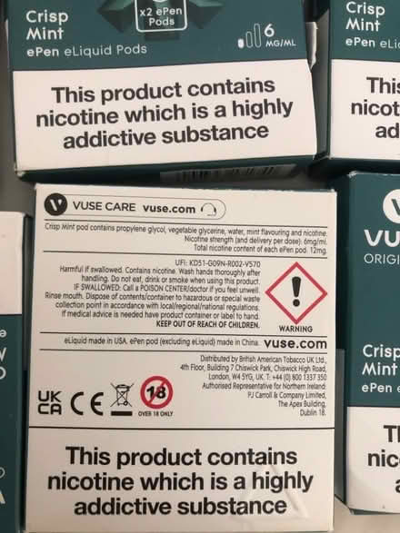 Photo of free Vuse epen eliquid pods - crisp mint x 11 (Woolwich SE18) #2