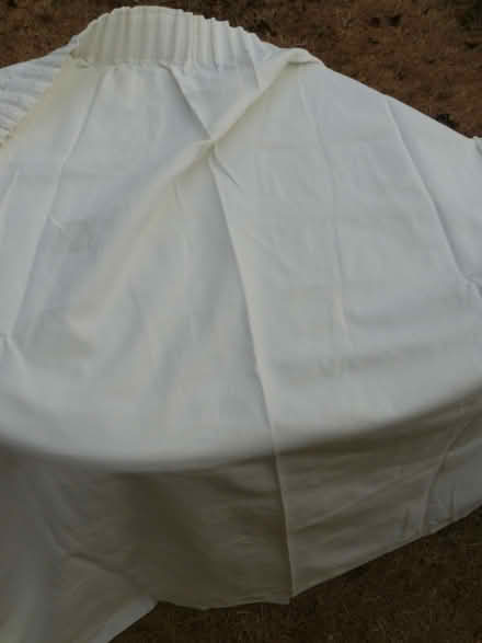 Photo of free 1 pair (2) cream cotton/polyester curtains L52" W86" (#2) (Kempsey WR5) #1