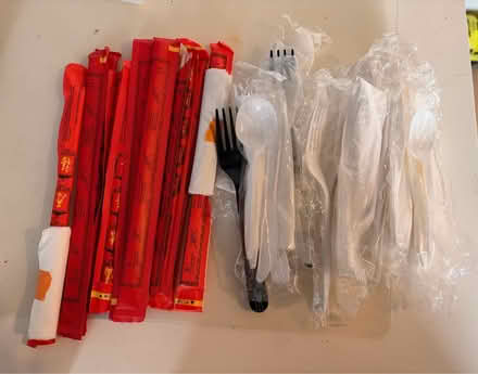 Photo of free Wood chopsticks & plastic utensils (Lower East Side/East Village) #1