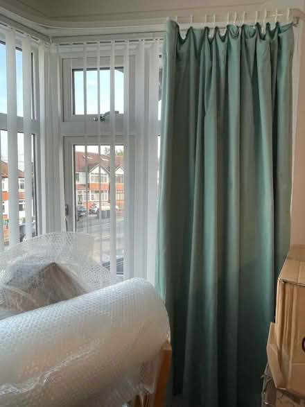 Photo of free Curtains, two green (Becketts Park LS6) #1