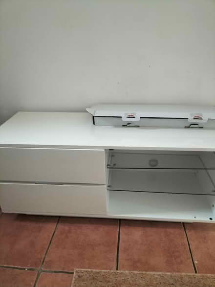 Photo of free White gloss TV/media unit (Washington NE37) #3