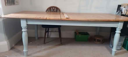 Photo of free Large pine ikea table with painted legs (Bents Green S11) #3