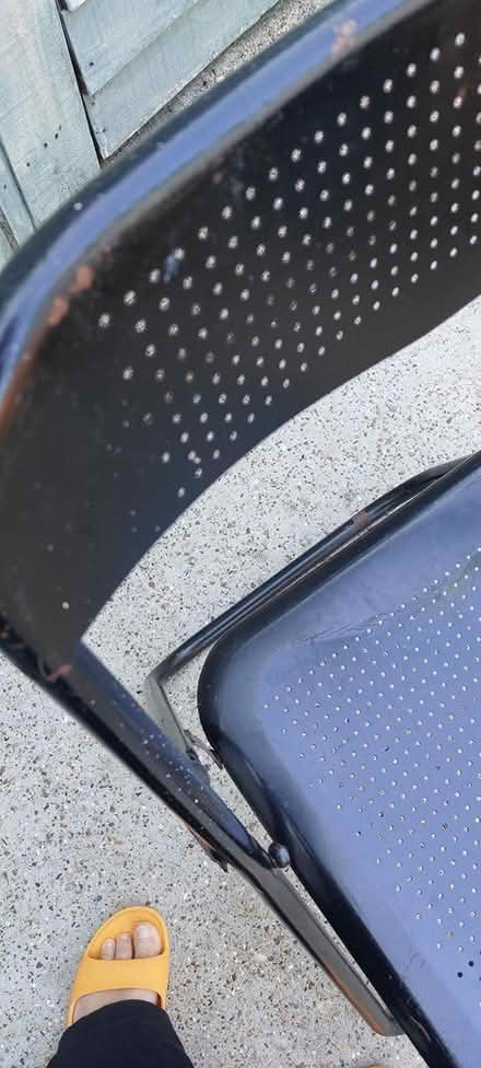 Photo of free 2 metal foldable black chairs (Surbiton, KT6) #3