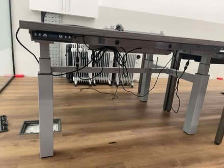 Photo of free Adjustable Double Standing Desk - Brown Wood Finish (Clerkenwell WC1X) #2