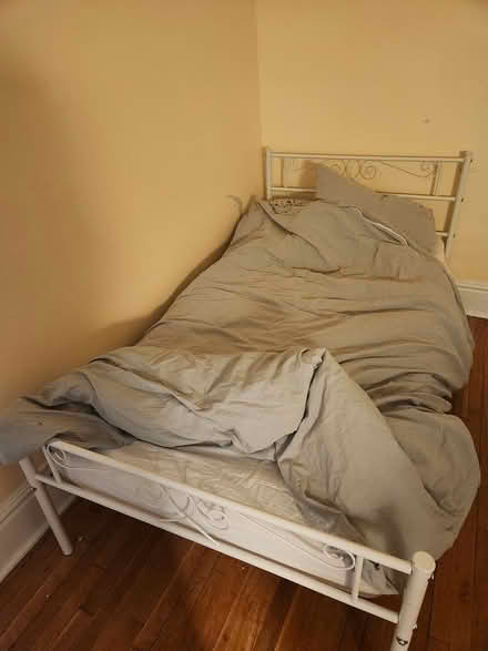 Photo of free Twin size bedframe and mattress (Dufferin and College) #1